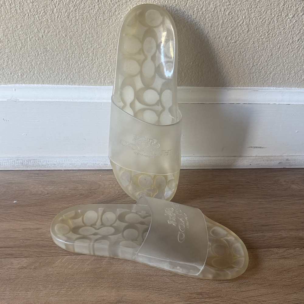 Coach Translucent Ivory Logo Slide Sandals - Picture 4 of 5